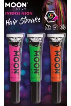 Smiffys 3 Colorations Mèches De Cheveux UV Néon – Moon Glow