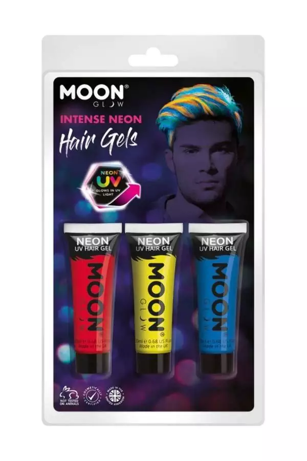 Smiffys 3 Gels UV Néon Rouge, Jaune Et Bleu Intense – Moon Glow – Image 5