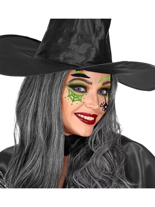 WIDMANN Adhésifs à Paillettes Visage - Sorcière Halloween – Image 3