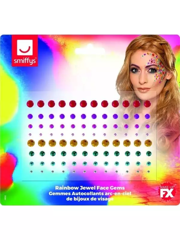 Smiffys Autocollants Bijoux Arc-en-ciel Pour Visage – Image 3