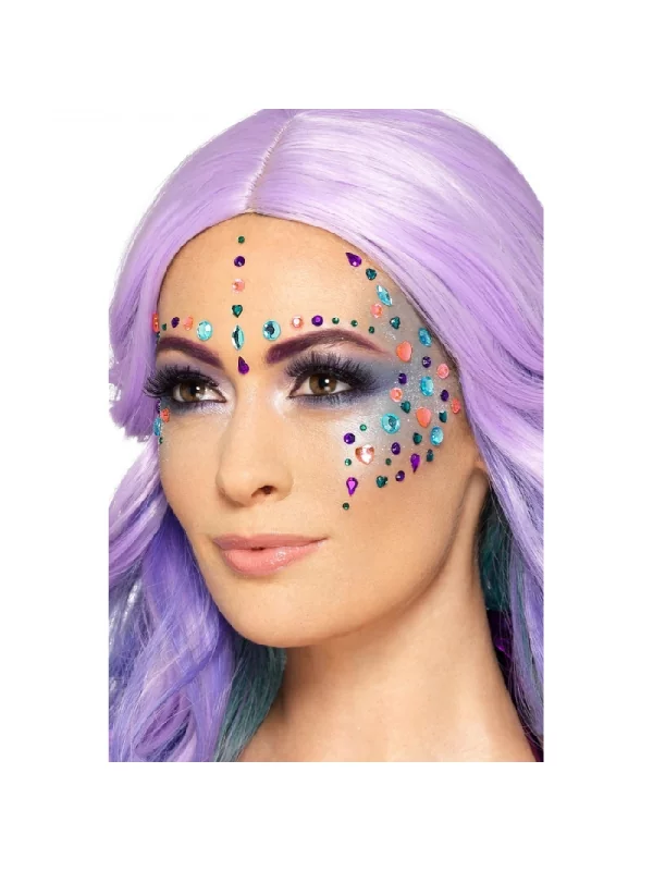 Smiffys Autocollants Bijoux Multicolores Pour Visage â Image 2