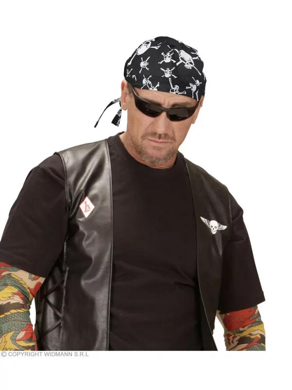 WIDMANN Bandana Pirate Noir Et Blanc, TĂȘte De Mort â Image 3