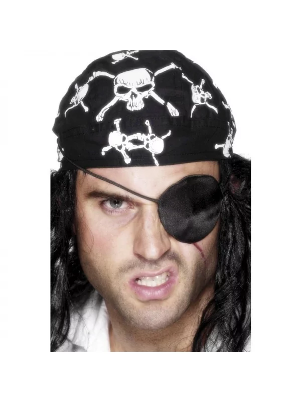 Smiffys Cache-oeil Pirate Satin Noir