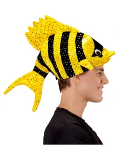 WIDMANN Chapeau Poisson Tropical Jaune Et Noir - Adulte