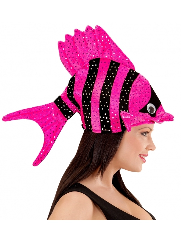 WIDMANN Chapeau Poisson Tropical Rose Et Noir - Adulte â Image 2