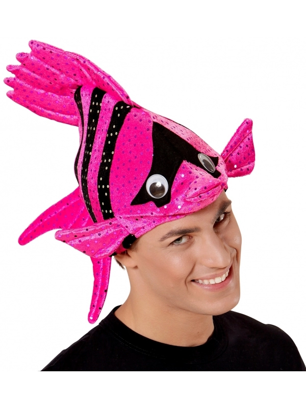 WIDMANN Chapeau Poisson Tropical Rose Et Noir - Adulte â Image 4