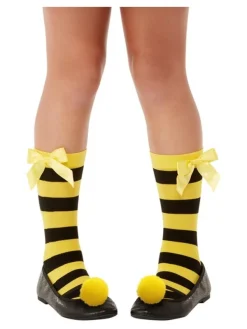 Smiffys Chaussettes à Rayures Santoro Bee-Loved, Jaune