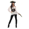 Smiffys Chemisier Style Pirate, De Luxe Pour Femmes, Ivoire, Avec Serre-taille