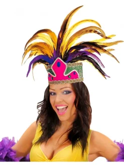 WIDMANN Coiffe Carnaval De Rio Avec Des Plumes Multicolores