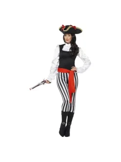 Smiffys Déguisement Pirate Femme (haut, Pantalon, Couvre-bottes, Tour Du Cou Gothique Et Ceinture)