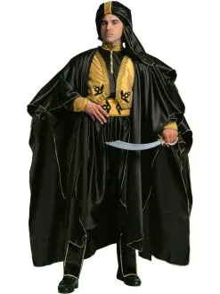 Costume Touareg Noir Et Doré Pour Homme - Qualité Théâtre