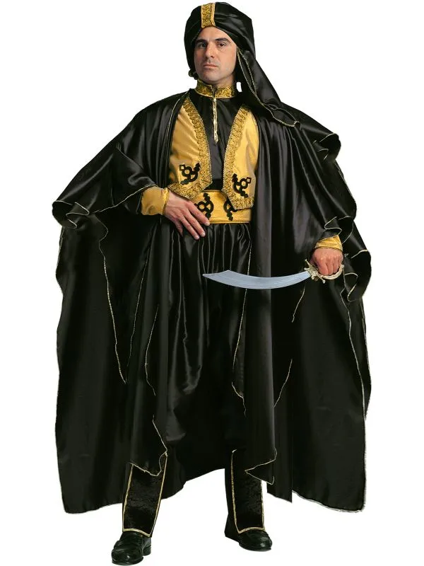 Costume Touareg Noir Et Doré Pour Homme - Qualité Théâtre