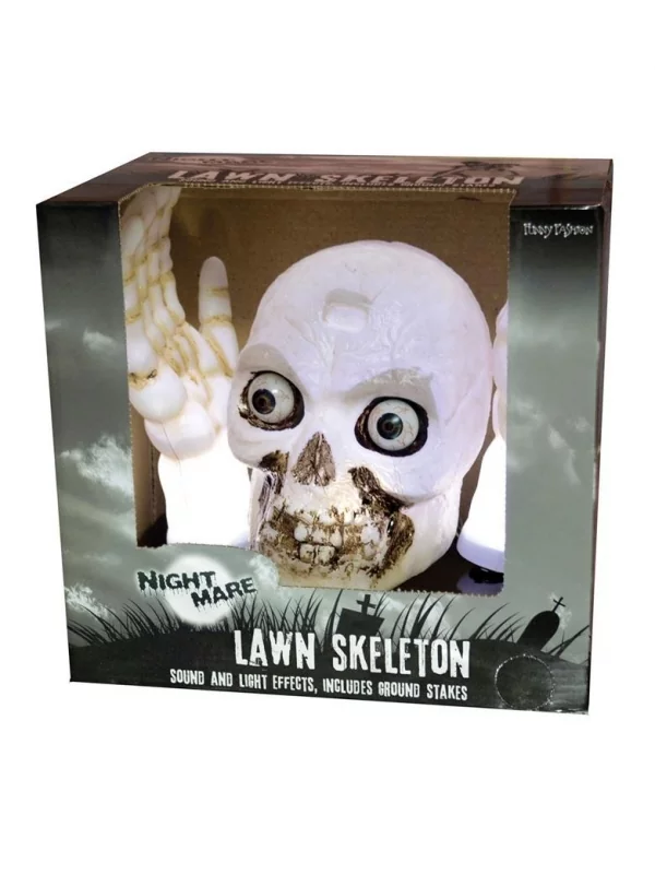 ESPA - Funny Fashion Crâne Avec Mains, Lumière Et Son (décoration D'intérieur Ou D'extérieur)