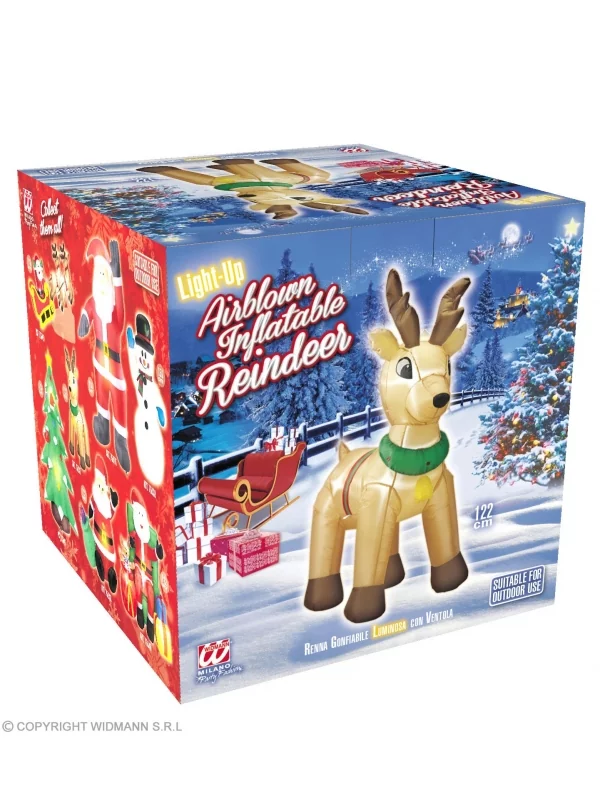 WIDMANN Décoration Renne De Noël Gonflable, Lumineux Avec Ventilateur - 122 Cm - – Image 3