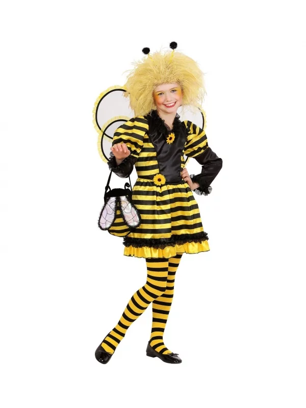 WIDMANN Déguisement Abeille Fille, Jaune Et Noir (robe, Ailes, Antennes)