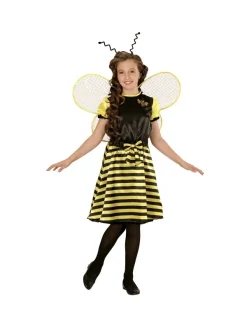 WIDMANN Déguisement Abeille Fille Jaune Et Noir (robe, Jupon, Ceinture à Noeud, Ailes, Antennes)
