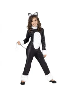 Smiffys DĂ©guisement Chat Noir Et Blanc (combinaison Pantalon, Queue Et Serre-tĂȘte)