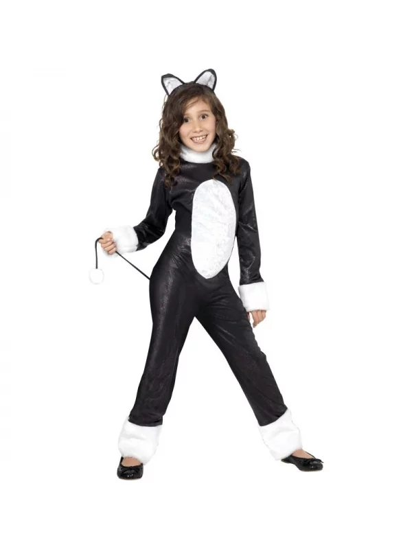 Smiffys Déguisement Chat Noir Et Blanc (combinaison Pantalon, Queue Et Serre-tête)
