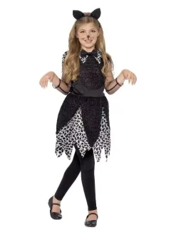 Smiffys DĂ©guisement Chatte (robe Noir Et Blanche Et Serre-tĂȘte Oreilles De Chat)
