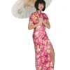 Déguisement Chinoise Femme Rose à Fleurs Du S/M Au L/XL