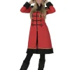 Déguisement Cosaque Femme Rouge Et Noir (manteau Et Chapka)
