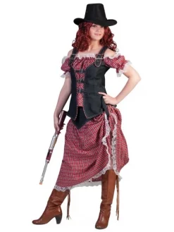 Déguisement Cowgirl Femme (blouse Avec Gilet Et Jupe)
