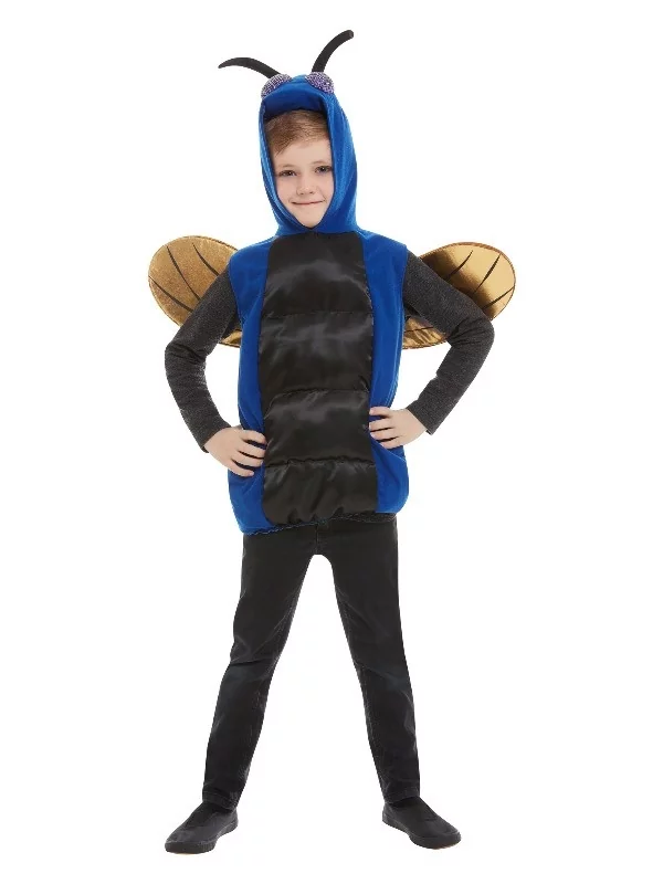 Smiffys DĂ©guisement D'Insecte Effrayant Bleu, Enfant (tabard Avec Capuche Et Ailes) â Image 2