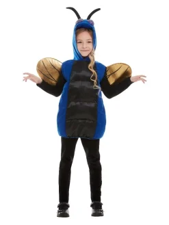 Smiffys Déguisement D'Insecte Effrayant Bleu, Enfant (tabard Avec Capuche Et Ailes)
