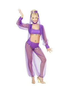 WIDMANN Déguisement Danseuse Du Ventre Femme Violet (top, Chemise, Pantalon, Coiffe)