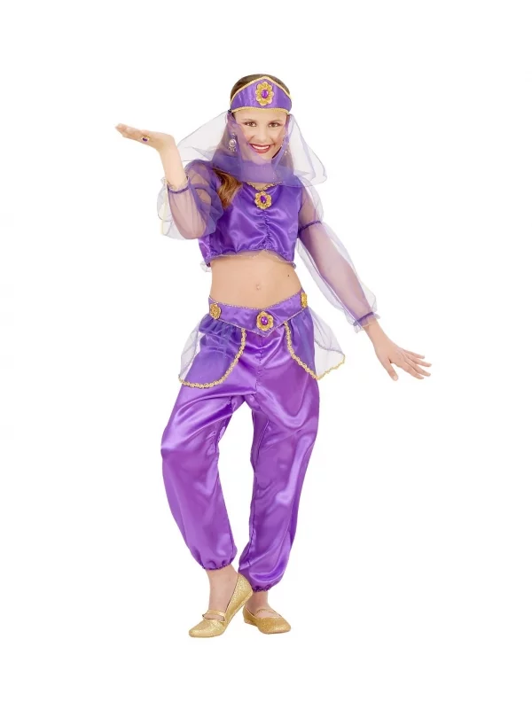 WIDMANN DĂ©guisement Danseuse Orientale Fille, Violet (chemise, Pantalon, Ceinture, Coiffe Avec Voile) â Image 2