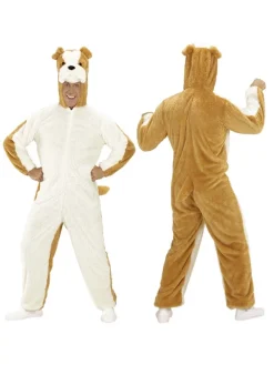WIDMANN Déguisement De Chien Bulldog, Adulte (combinaison à Capuche Avec Masque)