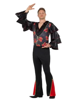 Smiffys Déguisement De Flamenco Pour Homme, Noir Et Rouge (chemise Et Pantalon)