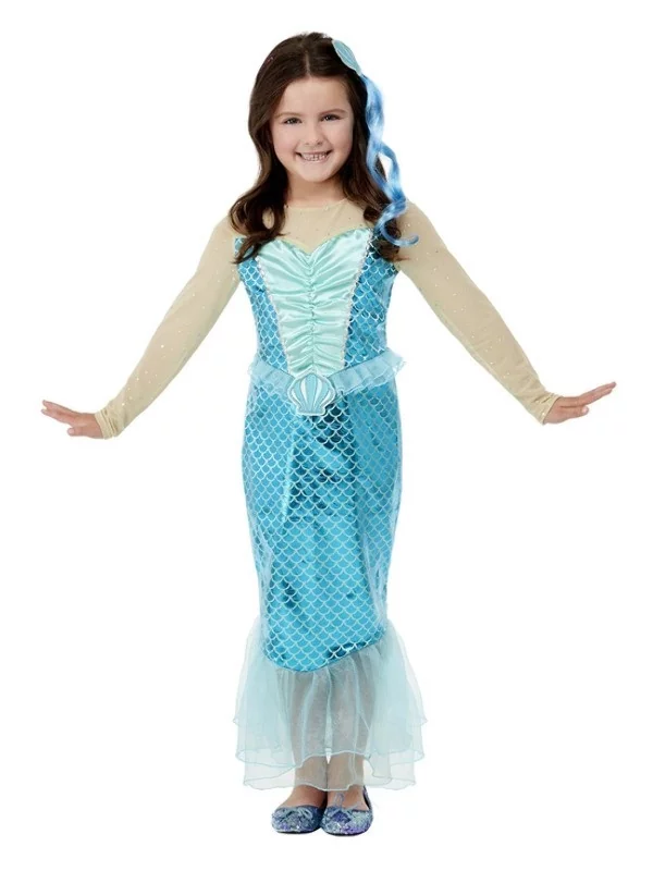 Smiffys Déguisement De Sirène, Bleu (Robe Et Mèches Pour Cheveux)