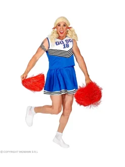 WIDMANN Déguisement Drag Queens Pom Pom Girl Homme (haut, Jupe)