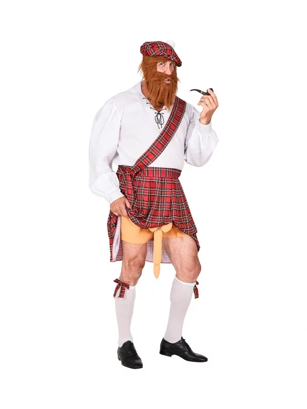 WIDMANN Déguisement écossais Zizi (chemise, Kilt, Ceinture, Short Avec Pénis, Chapeau Avec Barbe) – Image 3