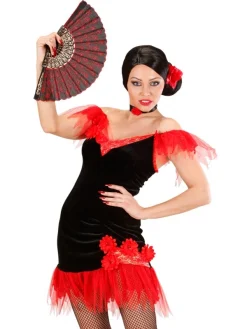 WIDMANN Déguisement Espagnole Femme, Rouge Et Noire & Ras Du Cou
