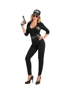 WIDMANN Déguisement Femme Agent FBI (combinaison, Ceinture, Casquette)