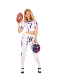 WIDMANN Déguisement Femme Joueuse De Foot Ball Américain Blanc (top, Pantalon)