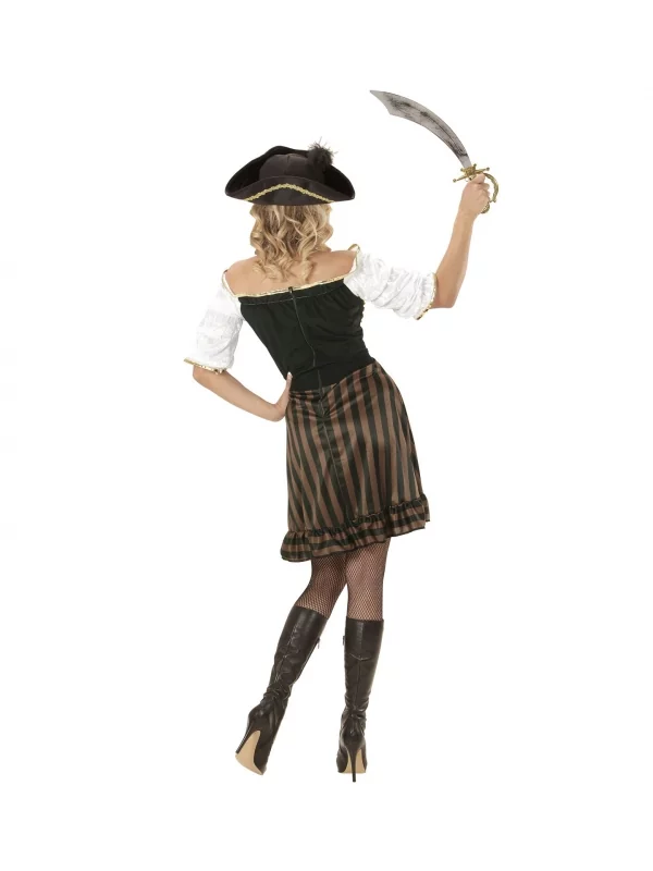 WIDMANN DĂ©guisement Femme Pirate, Capitaine (robe Avec Corset, Chapeau Avec Plumes) â Image 3