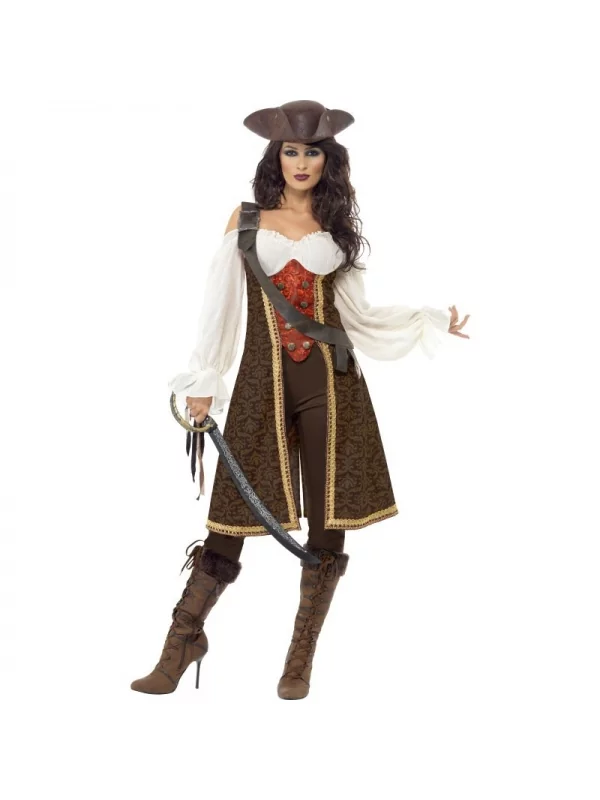 Smiffys Déguisement Femme Pirate De Haute Mer (robe, Pantalon Et Baudrier)