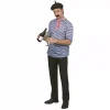 Smiffys Déguisement Français Adulte (tee-shirt Bleu Et Blanc, Foulard, Béret, Moustache)