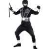 WIDMANN Déguisement Garçon Ninja Noir Et Argent (haut, Pantalon, Tabard, Ceinture, Protège-bras Et Jambes, Gants, Masque)