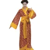 WIDMANN Déguisement Geisha Femme, Jaune Et Bordeaux (kimono, Ceinture)