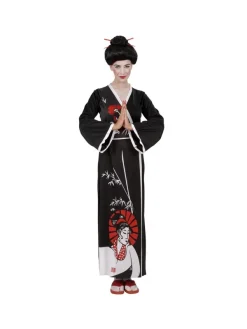 WIDMANN Déguisement Geisha Femme (kimono, Ceinture, Peignes)