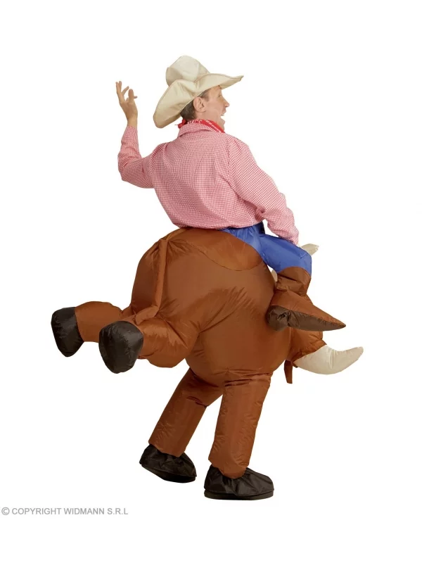 WIDMANN Déguisement Gonflable, Rodéo Sur Un Taureau + Chapeau – Image 2