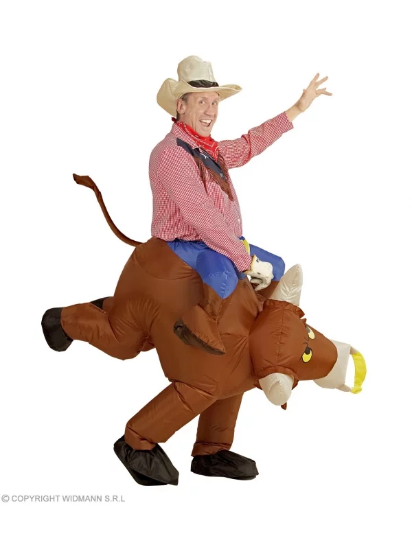 WIDMANN Déguisement Gonflable, Rodéo Sur Un Taureau + Chapeau – Image 3