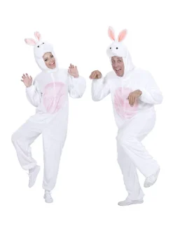 WIDMANN Déguisement Lapin Adulte Mixte Rose Et Blanc (combinaison à Capuche Avec Masque)