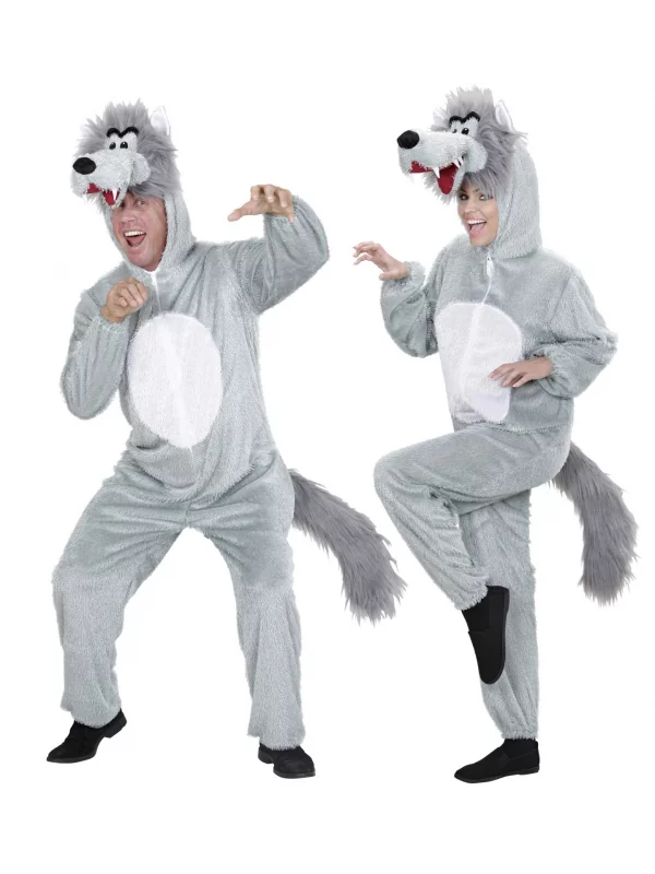 WIDMANN Déguisement Loup Adulte Mixte ( Combinaison à Capuche Avec Masque)