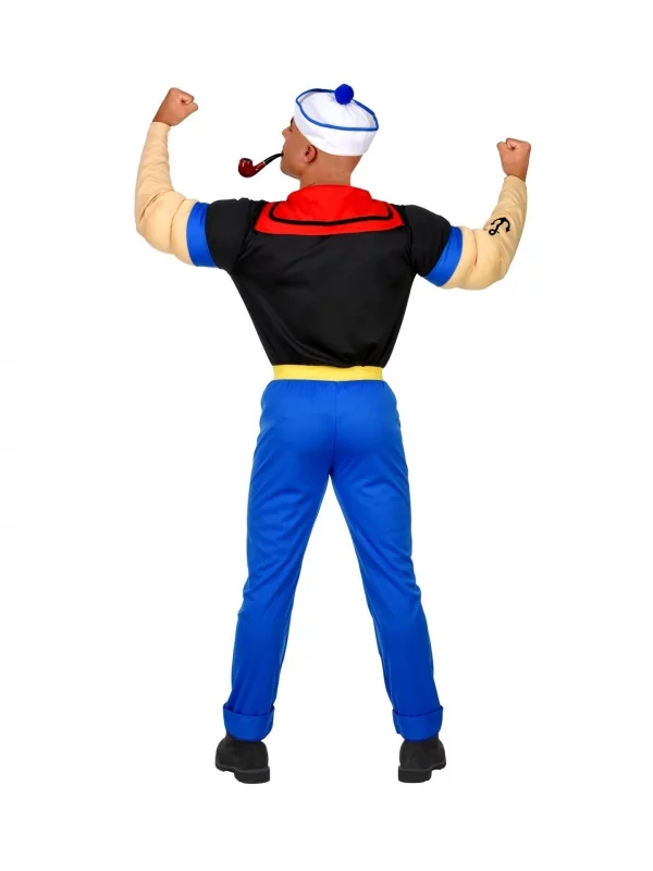 WIDMANN Déguisement Marin Epinard Homme (T-shirt Avec Les Bras Musclés, Pantalon Avec Ceinture, Bob) – Image 2