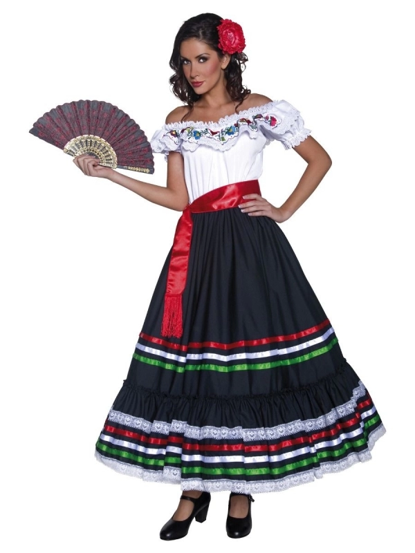 Smiffys Déguisement Mexicaine, Western Señorita (robe Et Ceinture Satin Rouge)